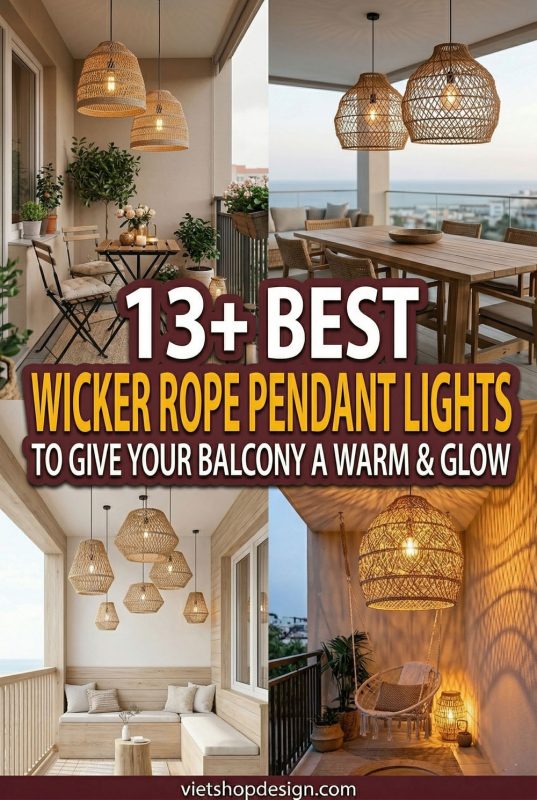 13 Best Wicker Rope Pendant Lights To Give Your Balcony A Warm & Glow - Outdoor Living Space Ideas