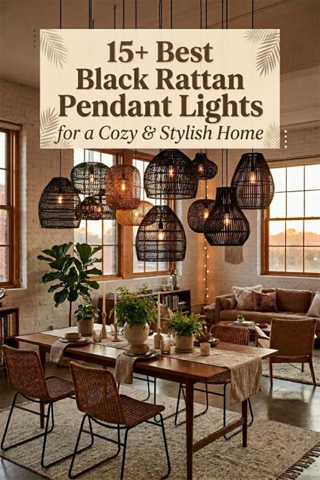 15+ Best Black Rattan Pendant Lights For A Cozy & Stylish Home