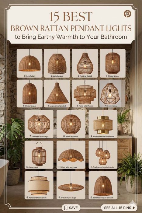 15 Best Brown Rattan Pendant Lights For Your Bathroom