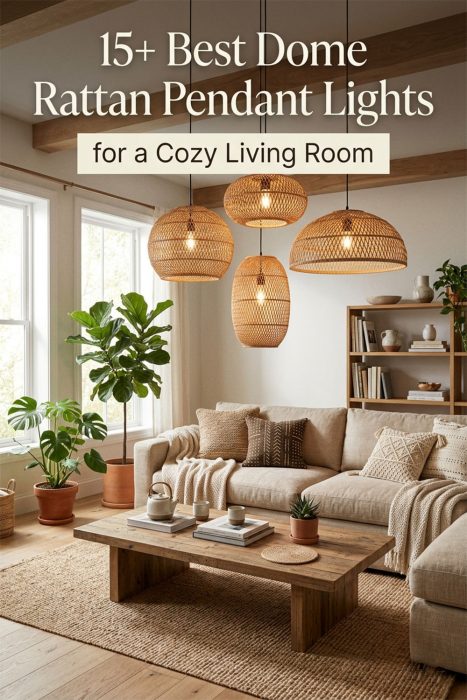 15+ Best Dome Rattan Pendant Lights For A Cozy Living Room