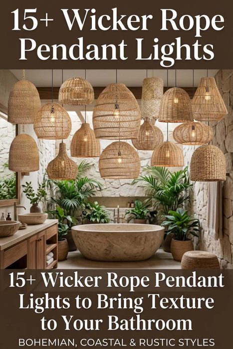 15+ Ideas Bathroom Wicker Rope Pendant Lights