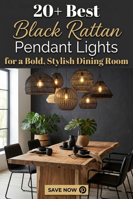 20+ Dining Room Best Black Rattan Pendant Lights