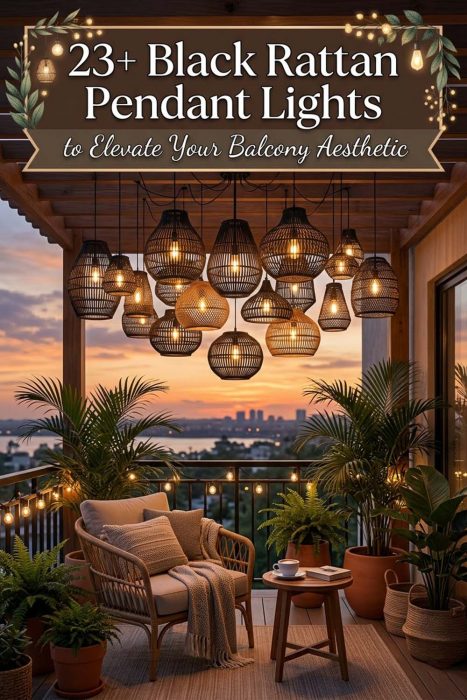 23+ Black Rattan Pendant Lights To Elevate Your Balcony Aesthetic