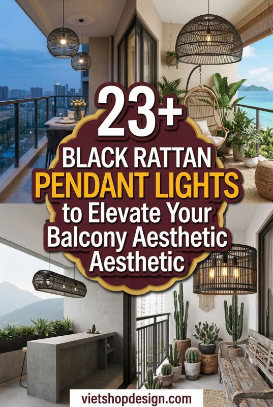 23+ Black Rattan Pendant Lights To Elevate Your Balcony Aesthetic - Outdoor Living Space Ideas