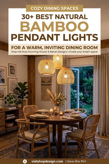 30+ Best Dining Room Natural Bamboo Pendant Lights