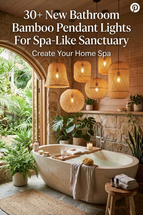 30+ New Bathroom Bamboo Pendant Lights For Spa-like Sanctuary