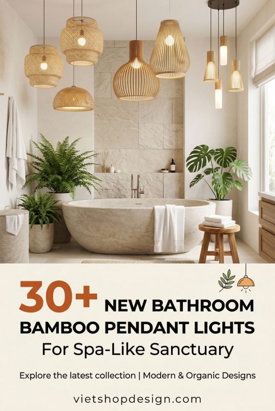 30+ New Bathroom Bamboo Pendant Lights For Spa-like Sanctuary - Spa-inspired Home Decor