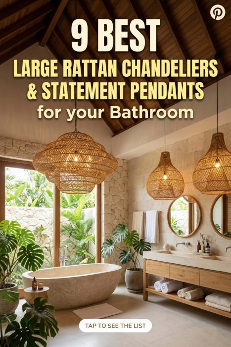 9 Best Rattan Bathroom Chandeliers & Statement Pendants