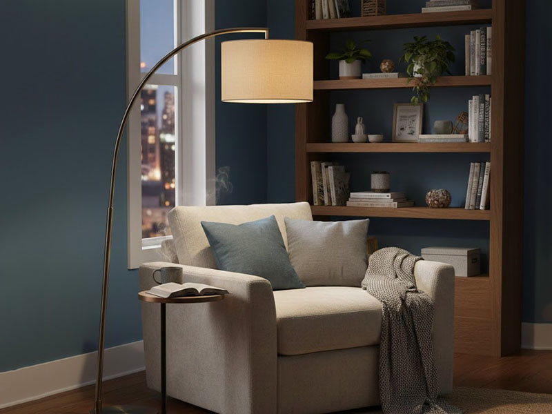 A Bedroom Dedicated Reading Nook Floor Lamp