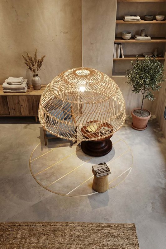 Artistic Living Room Oversized Woven Rattan Pendant Light Statement Interior