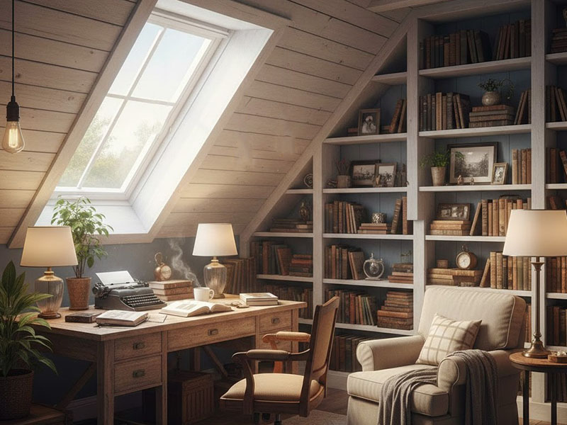 Attic Home Office Or Study Lighting