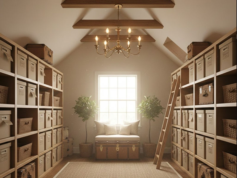 Attic Storage Room Chandelier
