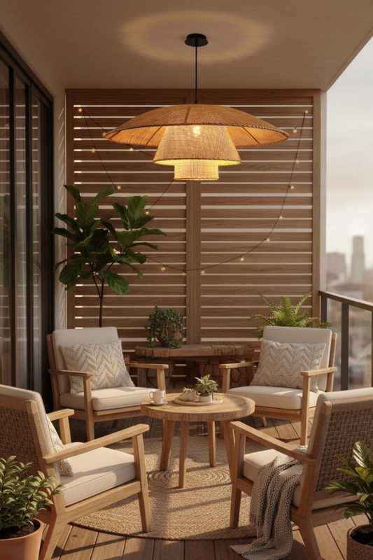 Balcony 3 Tier Rattan Chandelier - Small But Stunning