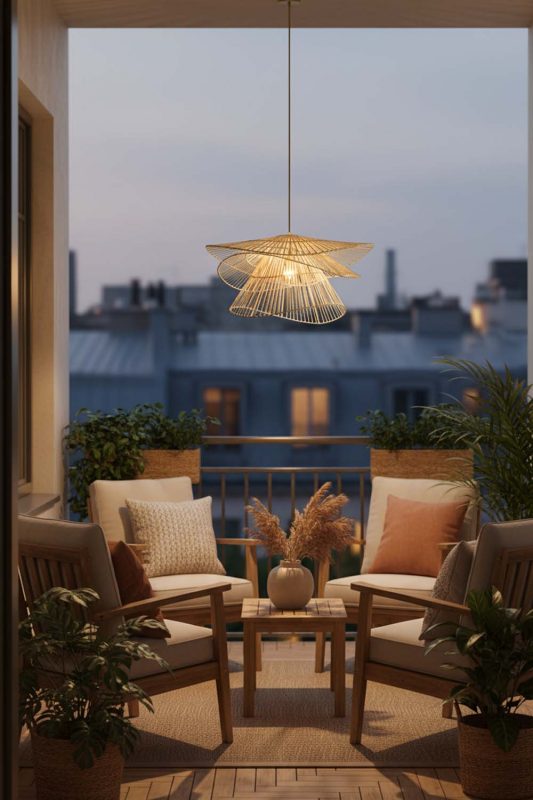 Balcony Bamboo 3 Tier Pendant Light - Romantic Outdoor Corner