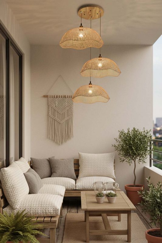 Balcony Bamboo Dome Pendant Light - Sunset Chill Vibes