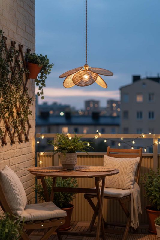 Balcony Bamboo Petal Pendant Light - Warm Evening Glow