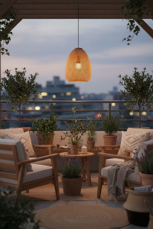Balcony Bamboo Raindrop Pendant Light - Sunset Chill Vibes