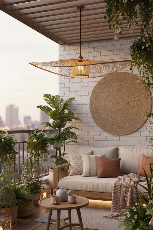 Balcony Bamboo Wave Pendant Light - Sunset Chill Vibes