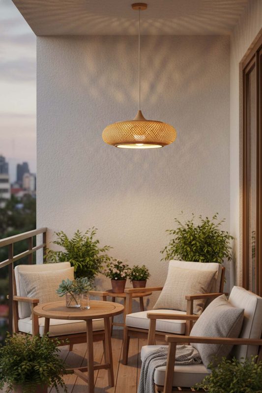 Balcony Bamboo Wood Pendant Light - Sunset Chill Vibes