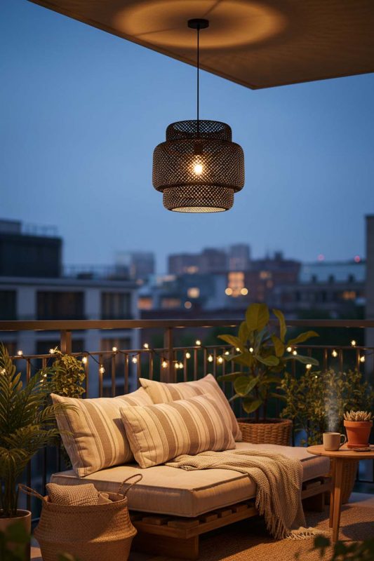 Balcony Black Bamboo Sinnerlig Pendant Lamp - Warm Evening Glow