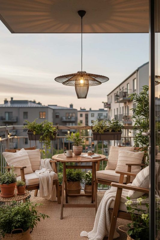 Balcony Black Bamboo Starburst Pendant Light - Cozy & Relaxing