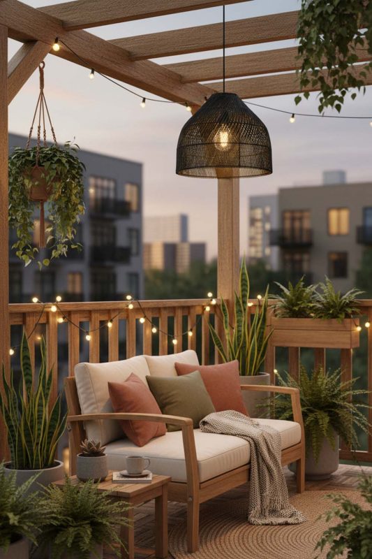 Balcony Black Rattan Wide Dome Fixture - Sunset Chill Vibes