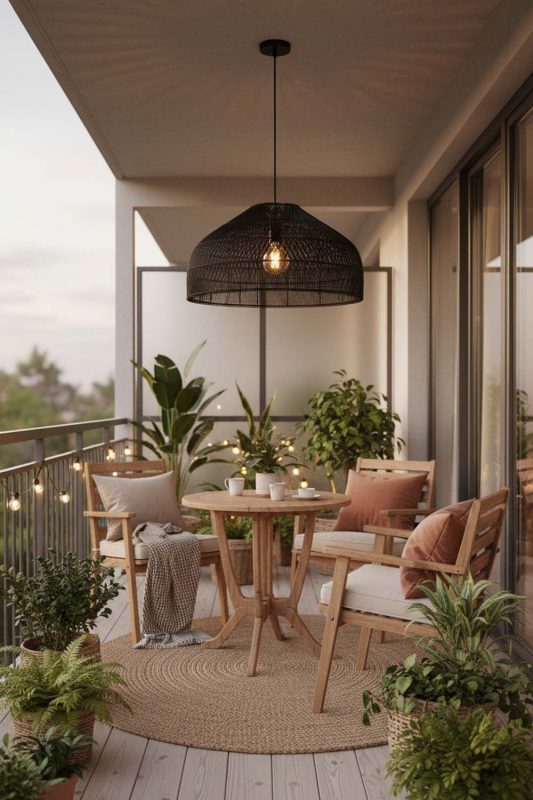 Balcony Black Rattan Wide Dome Pendant Light - Sunset Chill Vibes