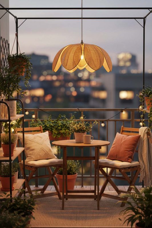 Balcony Flower Petal Rattan Pendant Light - Small But Stunning