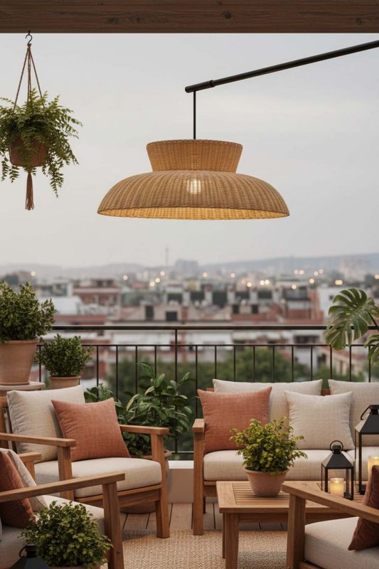Balcony Highland Rattan Pendant Light - Small But Stunning