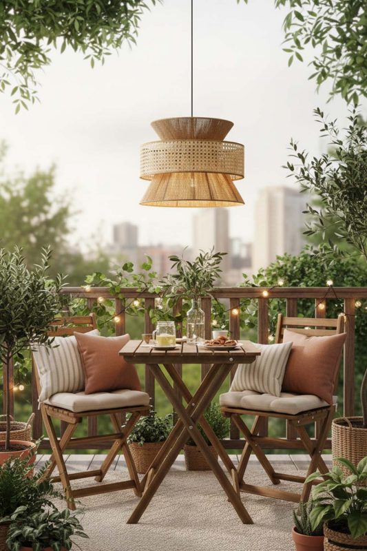 Balcony Natural Bamboo Silk Pendant Light - Small But Stunning