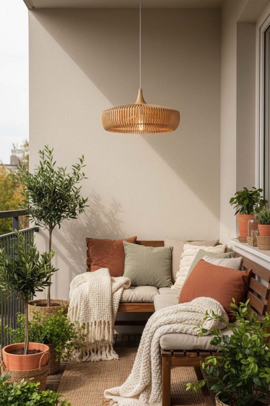 Balcony Natural Bentwood Pendant Light - Warm Evening Glow