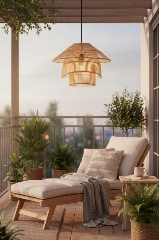 Balcony Pagoda Shape Bamboo Pendant Light - Small But Stunning