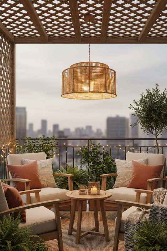 Balcony Paper Rope Pendant Light A - Sunset Chill Vibes