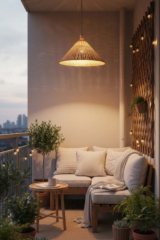 Balcony Rattan Cone Pendant Light - Cozy & Relaxing