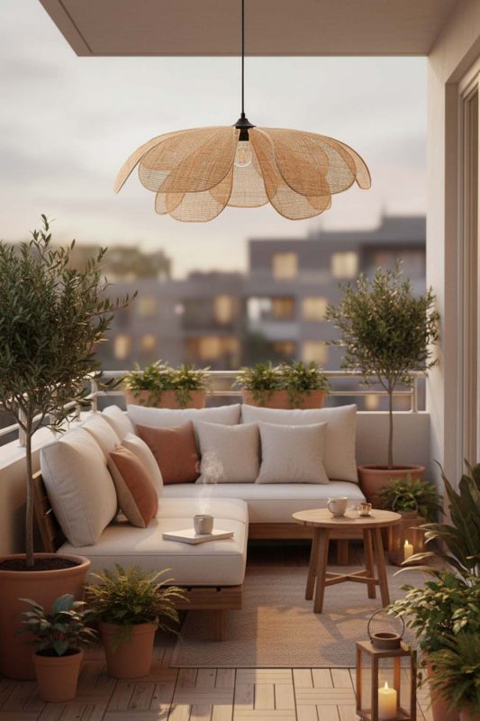 Balcony Rattan Flower Hanging Light - Cozy & Relaxing
