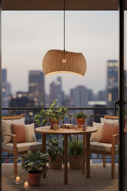 Balcony Rattan Ribbon Pendant Light - Cozy & Relaxing