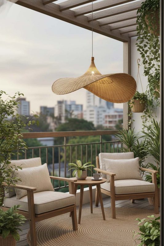 Balcony Rattan Straw Hat Pendant Light - Small But Stunning