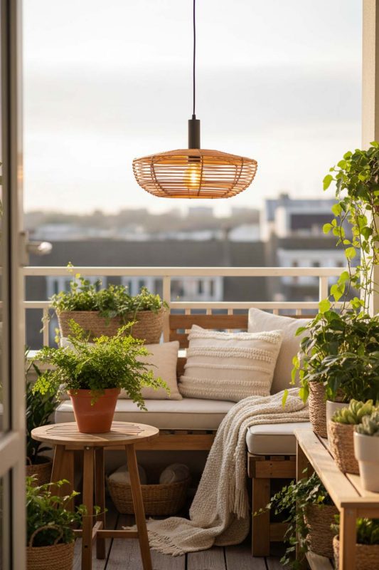 Balcony Retro Rattan Pendant Light - Romantic Outdoor Corner