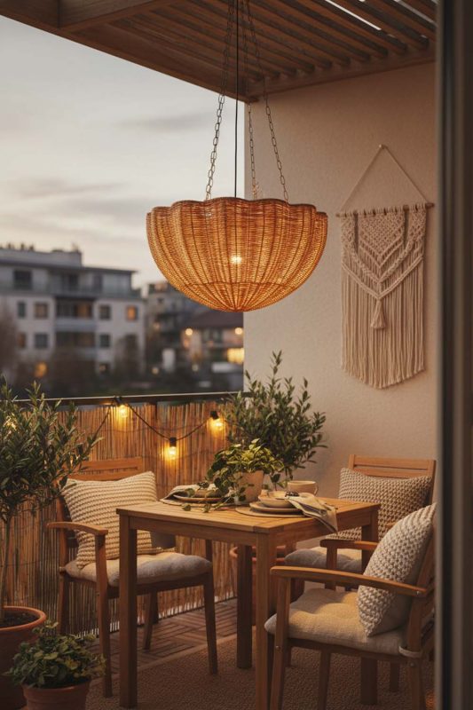 Balcony Scalloped Rattan Pendant Light - Cozy & Relaxing