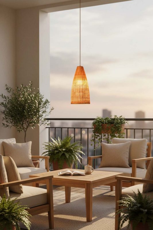 Balcony Small Cone Bamboo Light - Small But Stunning