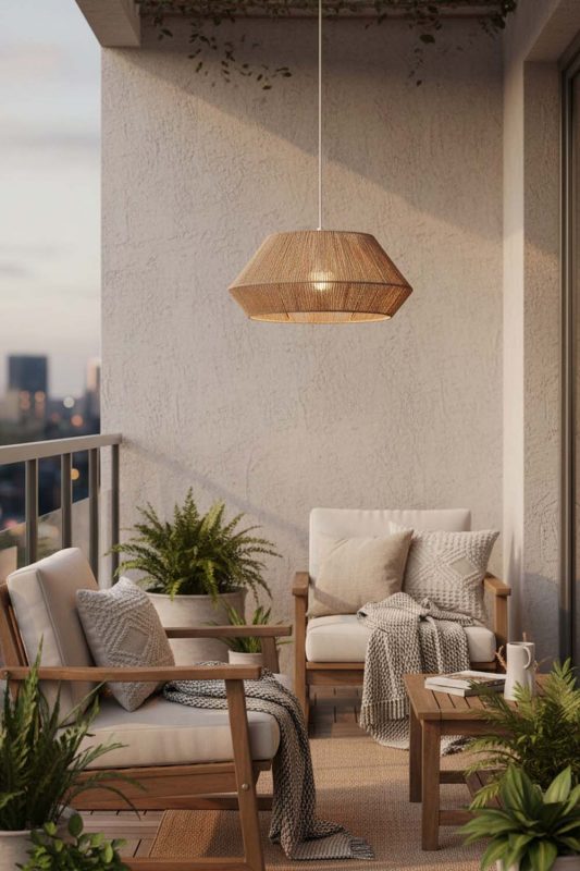 Balcony Vintage Hemp Rope Pendant Light - Sunset Chill Vibes
