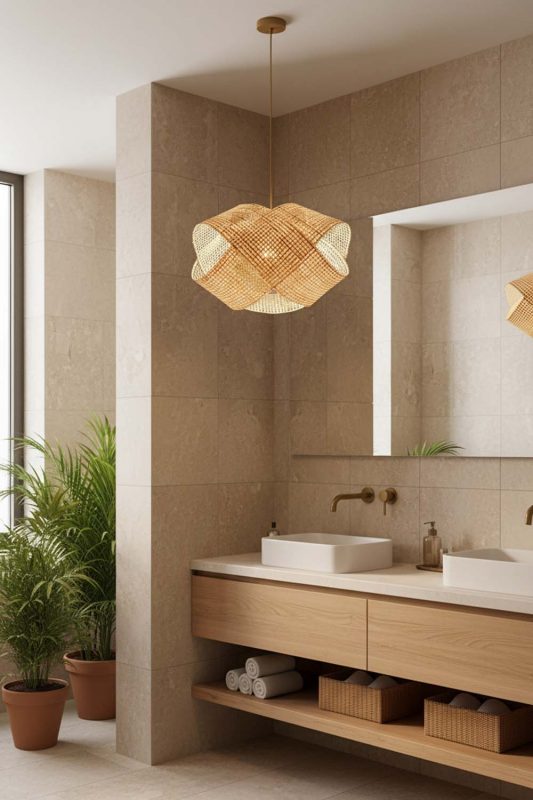 Bathroom Bamboo Cloud Chandelier - Spa-like Ambience