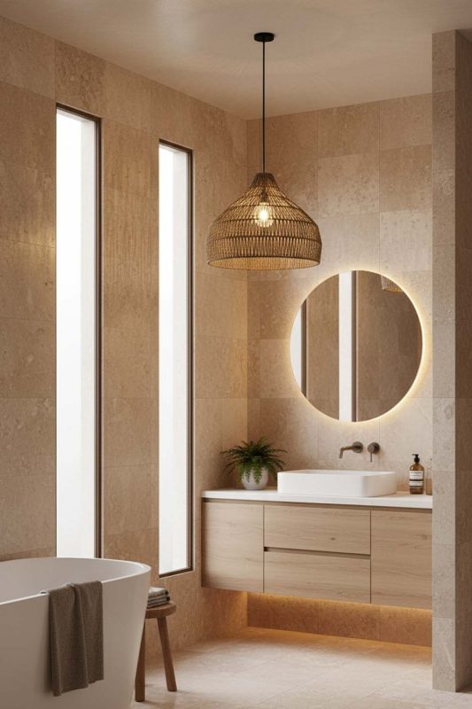 Bathroom Bell Shape Hemp Rope Pendant Light - Calm & Luxurious