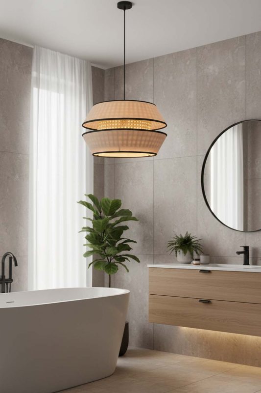 Bathroom Double Shade Pendant Light - Bright & Elegant