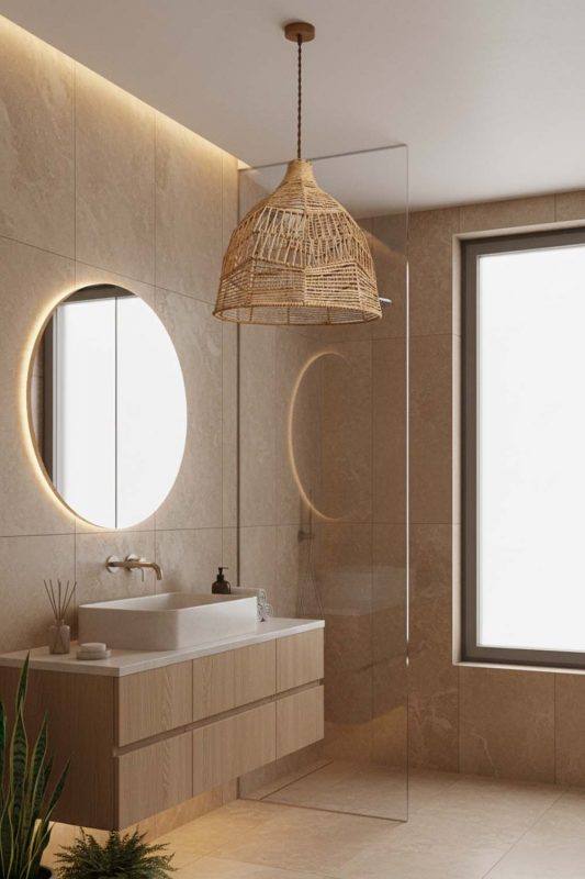 Bathroom Paper Rope Pendant Light B - Bright & Elegant