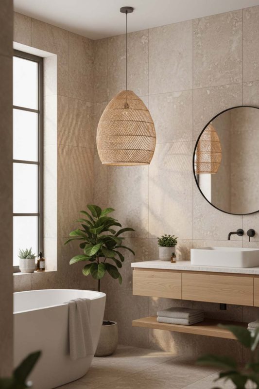 Bathroom Rattan Sophisticated Pendant - Clean & Refreshing