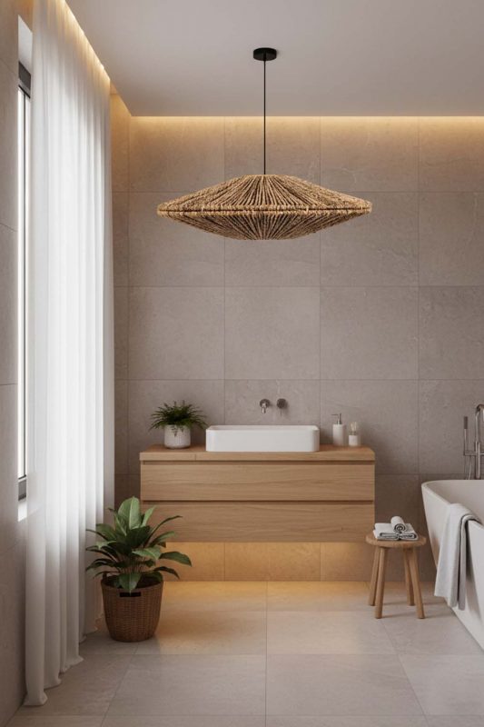 Bathroom Ufo Hemp Rope Pendant Light - Clean & Refreshing