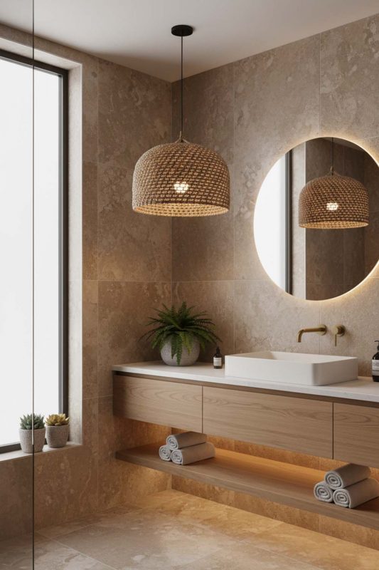 Bathroom Vintage Hemp Rope Pendant Light - Bright & Elegant