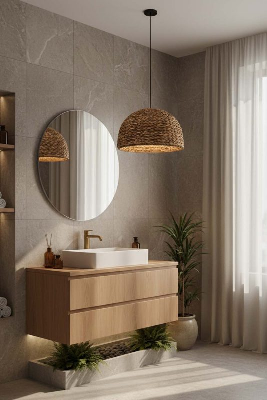 Bathroom Water Hyacinth Hanging Light - Bright & Elegant