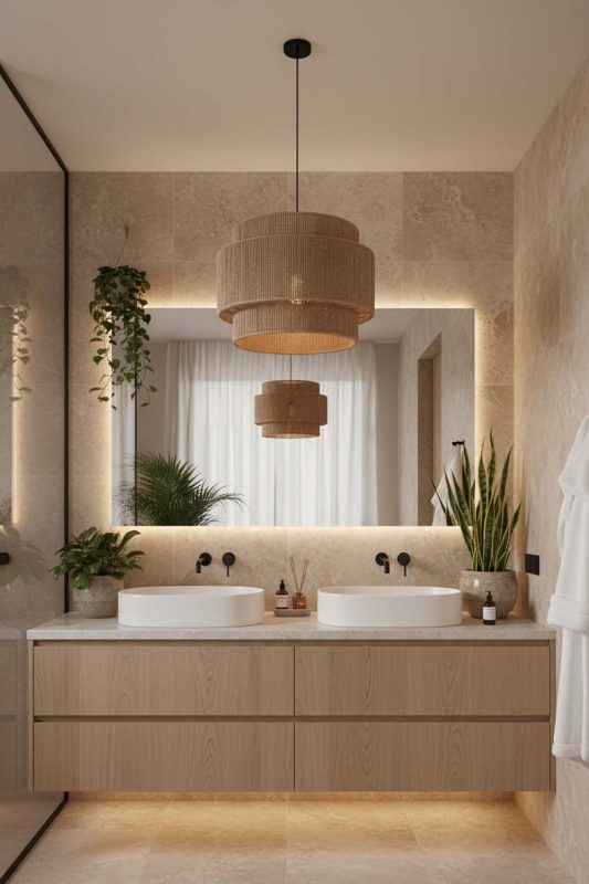 Bathroom Wicker Rope Lantern - Calm & Luxurious